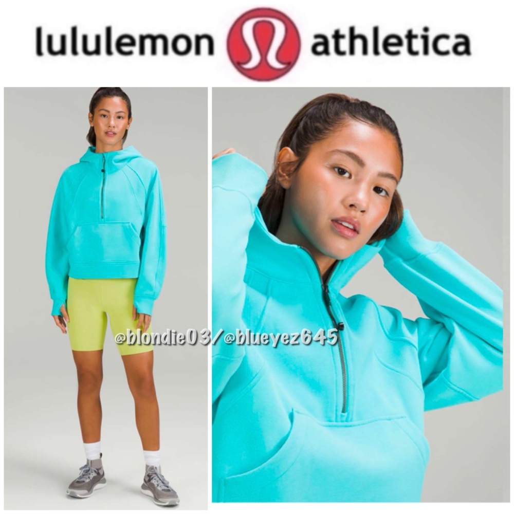 Lululemon Scuba Oversized Half-Zip Hoodie in Electric Turquoise XS/S